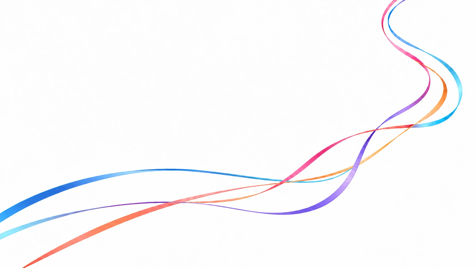 KI-generierte Illustration mit geschwungenen farbigen Linien auf weißem Hintergrund.