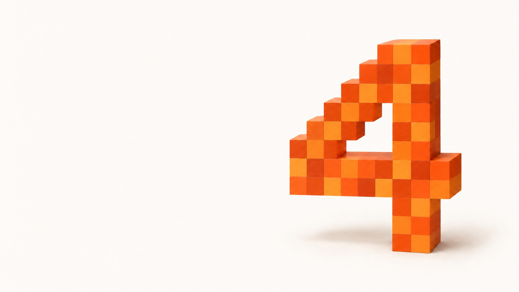 Orange Vier aus quadratischen Blöcken – KI-generiertes Symbolbild zu Mistral Large 4