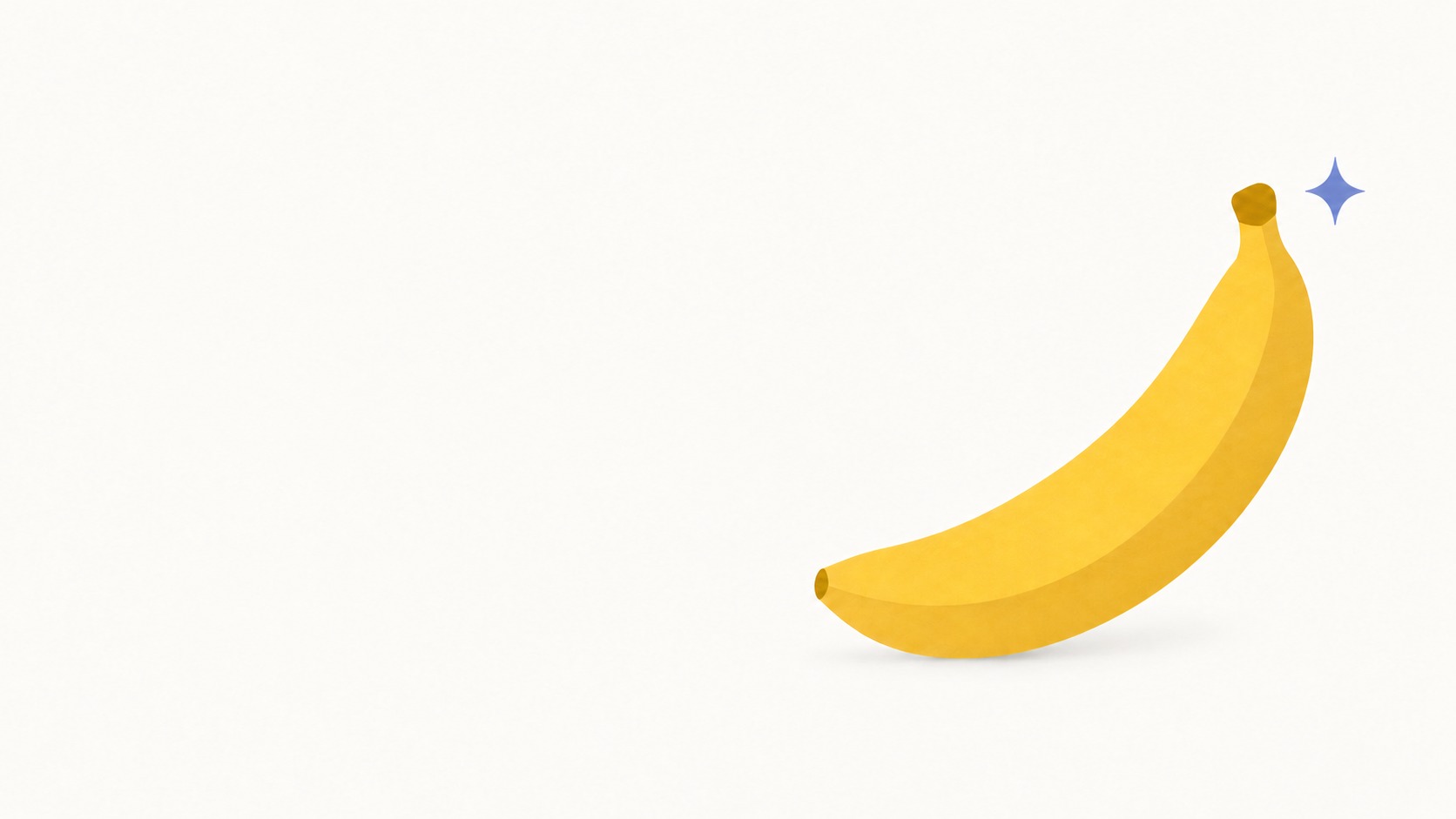 Minimalistische gelbe Bananenform mit kleinem blauviolettem Stern – KI-generiertes Symbolbild zu Nano Banana 2.1