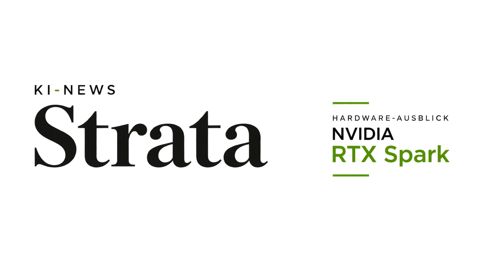 Schwarzer Strata-Schriftzug neben grünem RTX-Spark-Schriftzug mit feinen grünen Linien auf hellem Grund – KI-generiertes Titelbild